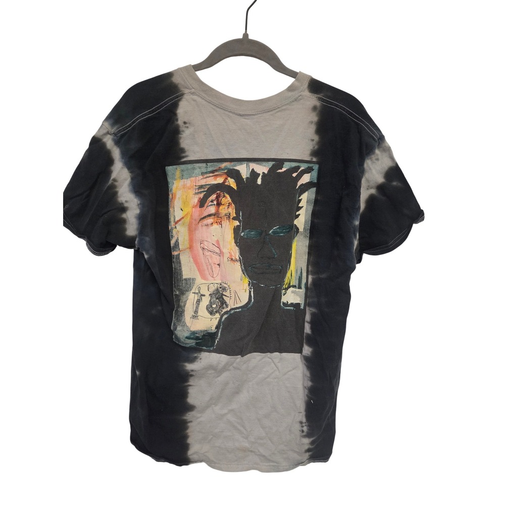 Jean-Michel Basquiat Ripple Junction Tie Dye Graphic T-Shirt Black Grey Large
